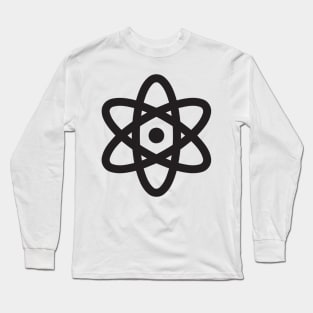 Neutron Atom Logo Icon Black Symbol Emoticon Long Sleeve T-Shirt